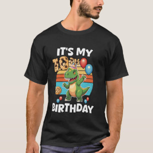 Het is mijn 10e verjaardag Schattige T-Rex Dinosau T-shirt