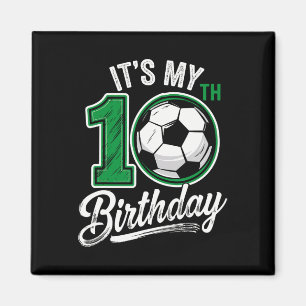 Het is mijn 10e verjaardag Voetbal 10 jaar oud ver Magneet