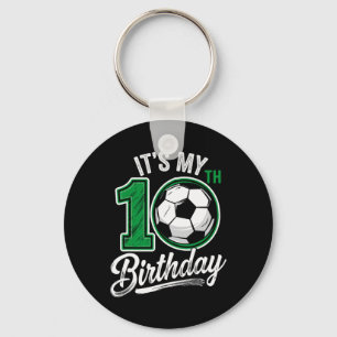 Het is mijn 10e verjaardag Voetbal 10 jaar oud Ver Sleutelhanger
