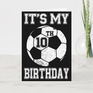 Het is mijn 10e verjaardag Voetbalontwerp voor kin Kaart
