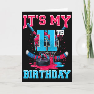 Het is mijn 11e verjaardag Hockey 11 jaar oud Ijs Kaart