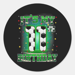 Het is mijn 11e verjaardag jongen voetbal 11 jaar ronde sticker
