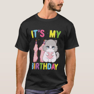 Het is mijn 11e verjaardag Meisje 11 jaar oud catt T-shirt