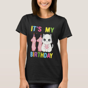 Het is mijn 11e verjaardag Meisje 11 jaar oud Lapj T-shirt