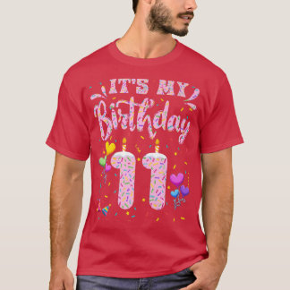Het is mijn 11e verjaardag meisje Doughnut 11 jaar T-shirt