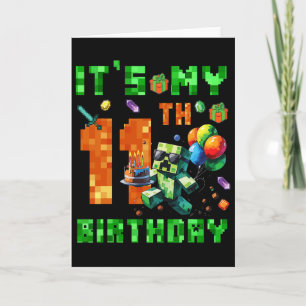 Het is mijn 11e verjaardag Pixel Nummer Videospel  Kaart