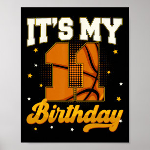 Het is mijn 11e verjaardag Skelet Jongen 11 Jaar O Poster