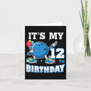 Het is mijn 12e verjaardag Dabbing Bowling 12 jaar Kaart