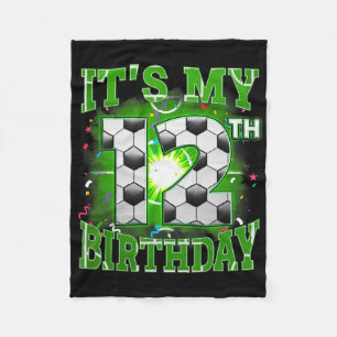 Het is mijn 12e verjaardag Jongens Voetbal 12 Jaar Fleece Deken