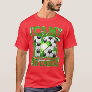 Het is mijn 12e verjaardag Jongens Voetbal 12 jaar T-shirt