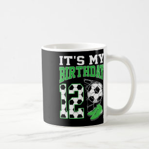 Het is mijn 12e verjaardag voetbalfeestje 12 jaar  koffiemok