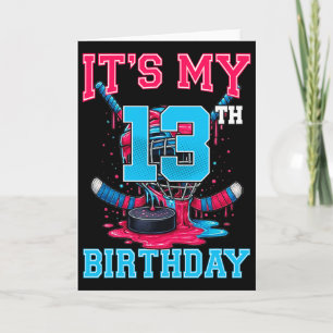 Het is mijn 13e verjaardag Hockey 13 jaar oud Ijs Kaart