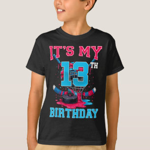 Het is mijn 13e verjaardag Hockey 13 jaar oud Ijs T-shirt