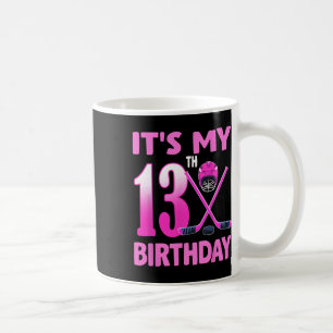 Het is mijn 13e verjaardag Meisje IJshockey 13 Jaa Koffiemok