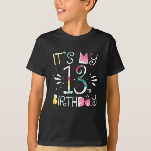 Het is mijn 13e verjaardag tropische storm 13 jaar t-shirt