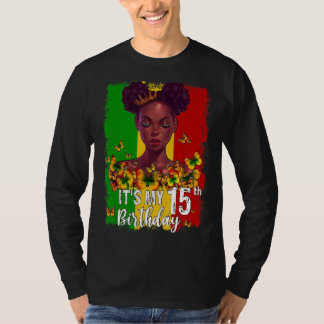 Het is mijn 15e verjaardag 15 jaar oude zwarte Mel T-shirt