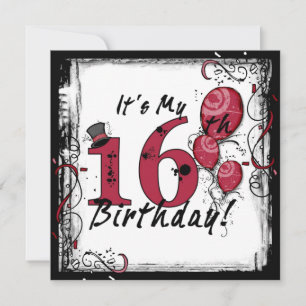 Het is mijn 16e verjaardag grunge uitnodigingen