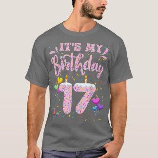 Het is mijn 17e verjaardag meisje Doughnut 17 jaar T-shirt