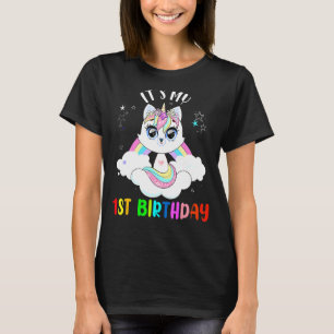 Het is mijn 1e verjaardag Schattigee regenboog een T-shirt