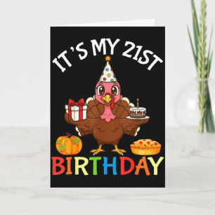 Het is mijn 21e verjaardag Turkije Met Cadeau Taar Kaart