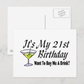 Het is mijn 21ste verjaardag briefkaart (Voorkant / Achterkant)