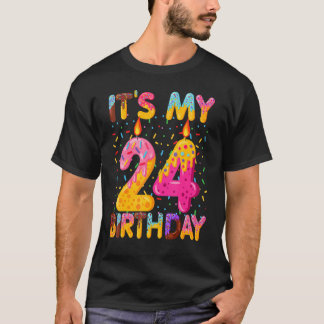 Het is mijn 24e verjaardag Sweet Donut 24 jaar oud T-shirt