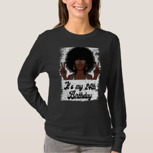 Het is mijn 24e verjaardag zwarte koninklijke verj t-shirt