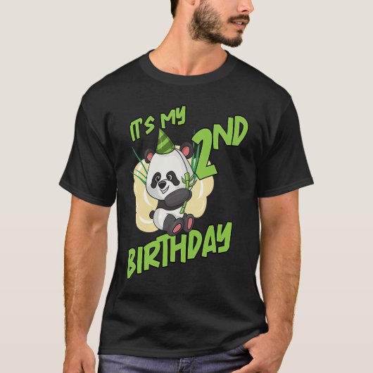 Het is mijn 2 verjaardag panda t-shirt (Voorkant)