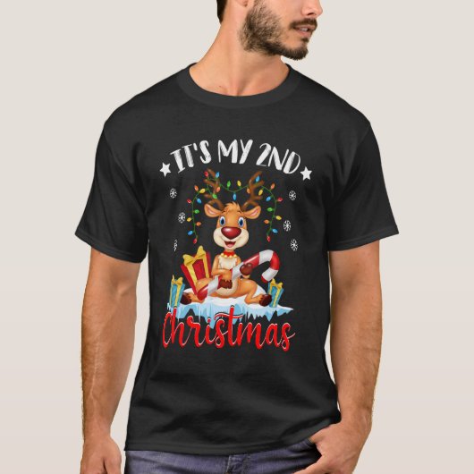 het is mijn 2de kerstfeest 2de klas schattig kerst t-shirt (Voorkant)