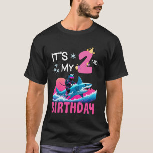 Het is mijn 2de verjaardag Ninja Kat Ridder Haai T T-shirt