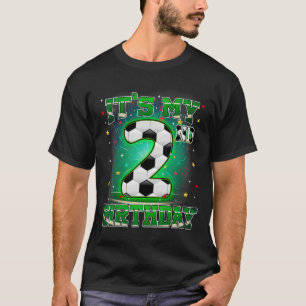 Het is mijn 2e verjaardag Jongens Voetbal 2 Jaar O T-shirt