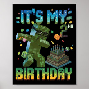 Het is mijn 2e verjaardagscadeau Pixel Gamer Jonge Poster