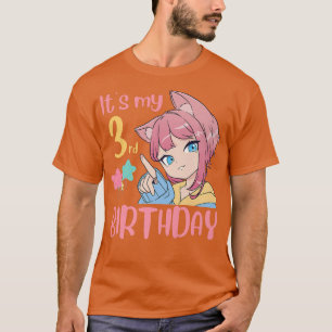 Het is mijn 3e verjaardag Anime Birthday Girl 3 ja T-shirt