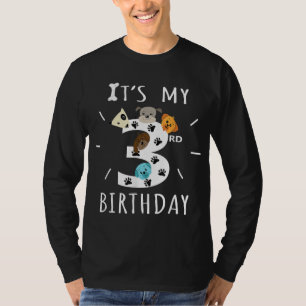Het is mijn 3e verjaardag Hondenliefhebber Theme 3 T-shirt