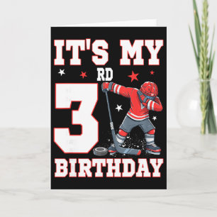 Het is mijn 3e verjaardag jongen ijshockey dabben kaart