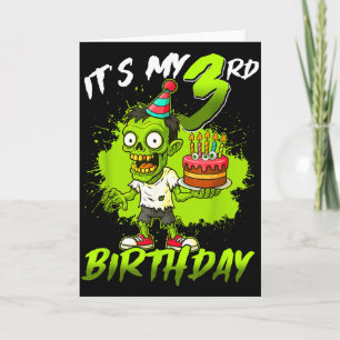 Het is mijn 3e verjaardag Zombie 3 jaar oud Fijne Kaart