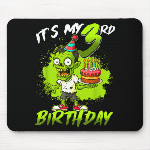 Het is mijn 3e verjaardag Zombie 3 jaar oud Gelukk Muismat