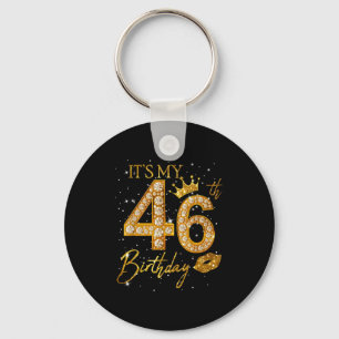 Het is mijn 46e verjaardag Kroon 46 jaar oud 46e v Sleutelhanger