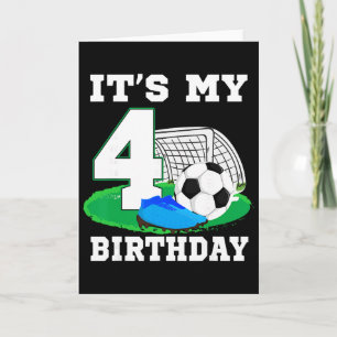 Het is mijn 4 jaar oude verjaardag voetbal 4de fee kaart