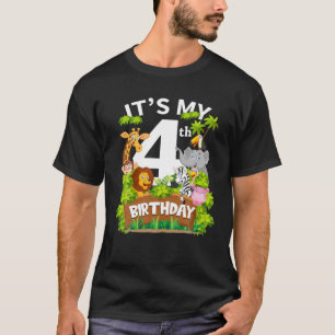 Het is mijn 4e verjaardag dierentuin van de dieren t-shirt