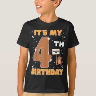 Het is mijn 4e verjaardag Groundhog Day 4 jaar oud T-shirt