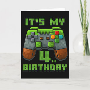 Het is mijn 4e verjaardagsshirt Gamer Video Pixel  Kaart