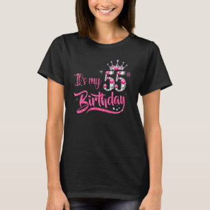 Het is mijn 55ste verjaardag roze diamant 55 jaar t-shirt