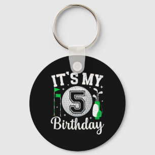 Het is mijn 5e verjaardag Golf 5 jaar oude golfspe Sleutelhanger