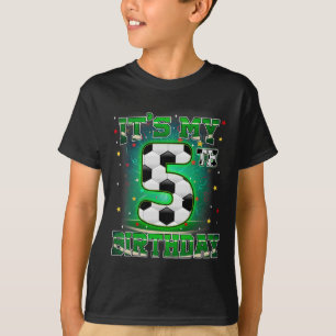 Het is mijn 5e verjaardag Jongens Voetbal 5 jaar o T-shirt