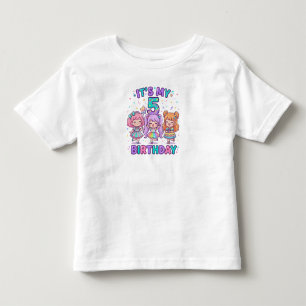 Het is mijn 5e verjaardag Schattig Kawaii Meisjes Kinder Shirts
