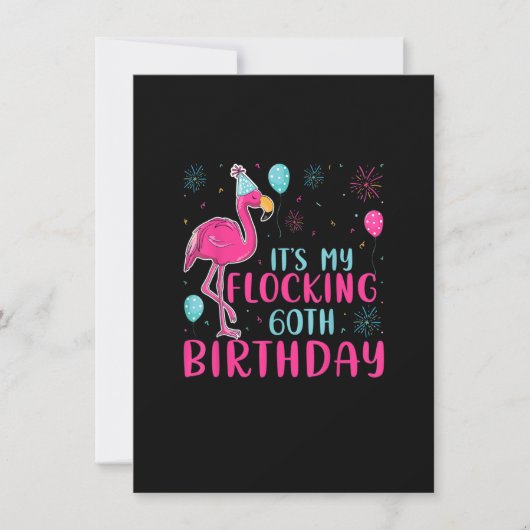Het is mijn 60ste flocking Birthday Funny Flamingo Kaart (Voorkant)