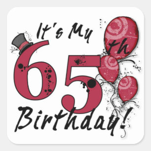 Het is mijn 65e jarige ballonballonvaarding sticke vierkante sticker