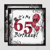 Het is mijn 65e verjaardag feestelijke uitnodiging (Voorkant / Achterkant)