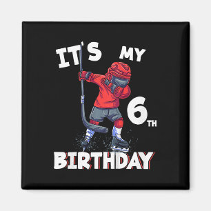 Het is mijn 6e verjaardag 6 jaar oud ijshockey ver magneet